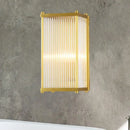 Modern gold crystal cuboid wall sconce light bedroom glass lamp