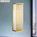 Modern gold crystal cuboid wall sconce light bedroom glass lamp