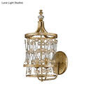 Modern gold crystal cylinder cage wall light living room 110v-120v