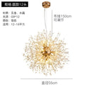 Modern gold crystal dandelion pendant light for dining room