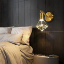 Modern gold crystal diamond wall lamp for bedroom luxury lighting