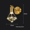 Modern gold crystal diamond wall lamp for bedroom luxury lighting