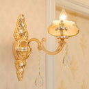 Modern gold crystal droplet wall mount light bedroom sconce