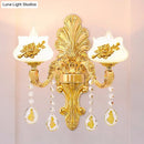 Modern gold crystal droplet wall mount light bedroom sconce
