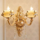 Modern gold crystal droplet wall mount light bedroom sconce