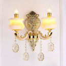 Modern gold crystal droplet wall mount light bedroom sconce