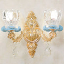 Modern gold crystal droplet wall mount light bedroom sconce