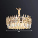 Modern gold crystal drum pendant light for living room