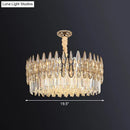 Modern gold crystal drum pendant light for living room