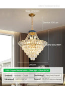 Modern gold crystal duplex chandelier living room pendant light