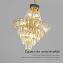 Modern gold crystal duplex chandelier living room pendant light