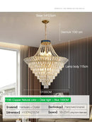 Modern gold crystal duplex chandelier living room pendant light