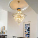Modern gold crystal duplex chandelier living room pendant light