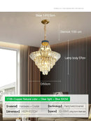 Modern gold crystal duplex chandelier living room pendant light
