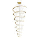 Modern gold crystal duplex ring pendant light dining room chandelier