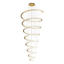 Modern gold crystal duplex ring pendant light dining room chandelier