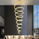 Modern gold crystal duplex ring pendant light dining room chandelier