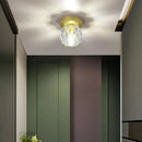 Modern gold crystal entrance ceiling lamp for balcony and hallway