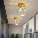 Modern gold crystal entrance ceiling lamp for balcony and hallway