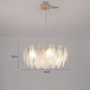 Modern gold crystal feather chandelier living room pendant light