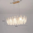 Modern gold crystal feather chandelier living room pendant light