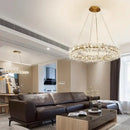 Modern gold crystal flower chandelier living room ceiling light