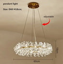 Modern gold crystal flower chandelier living room ceiling light