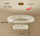 Modern gold crystal flower chandelier living room ceiling light