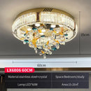 Modern gold crystal flower led ceiling light living room decor
