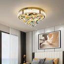 Modern gold crystal flower led ceiling light living room decor