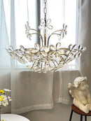 Modern gold crystal flower pendant chandelier living room light