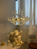 Modern gold crystal flower pendant chandelier living room light
