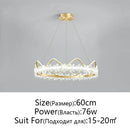 Modern gold crystal flower ring chandelier for living room