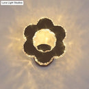 Modern gold crystal flower wall sconce bedroom warm white light