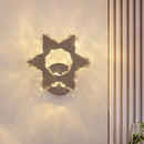 Modern gold crystal flower wall sconce bedroom warm white light