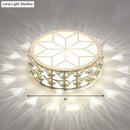 Modern gold crystal flush mount ceiling light for passageway