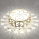Modern gold crystal flush mount ceiling light for passageway
