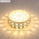 Modern gold crystal flush mount ceiling light for passageway