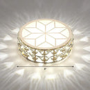 Modern gold crystal flush mount ceiling light for passageway