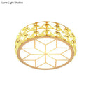 Modern gold crystal flush mount ceiling light for passageway