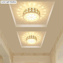 Modern gold crystal flush mount ceiling light for passageway
