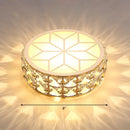 Modern gold crystal flush mount ceiling light for passageway