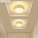 Modern gold crystal flush mount ceiling light for passageway