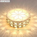 Modern gold crystal flush mount ceiling light for passageway
