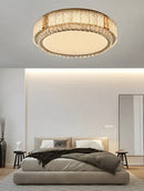 Modern gold crystal glass ceiling light fixture living room decor