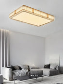 Modern gold crystal glass ceiling light fixture living room decor