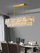 Modern gold crystal glass led pendant dining room chandelier