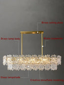 Modern gold crystal glass led pendant dining room chandelier