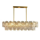 Modern gold crystal glass led pendant dining room chandelier