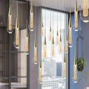 Modern gold crystal glass led pendant lights dining room teardrop shaded